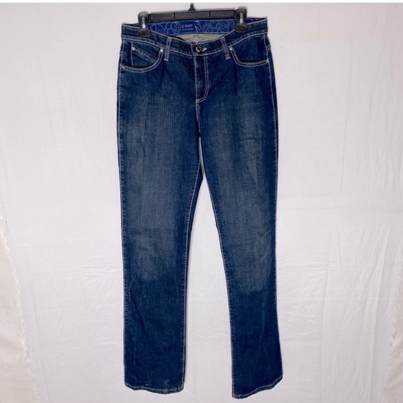 Wrangler Q Baby Med Dark Wash Mid Rise Straight Leg Jeans 9/10 - Picture 15 of 15